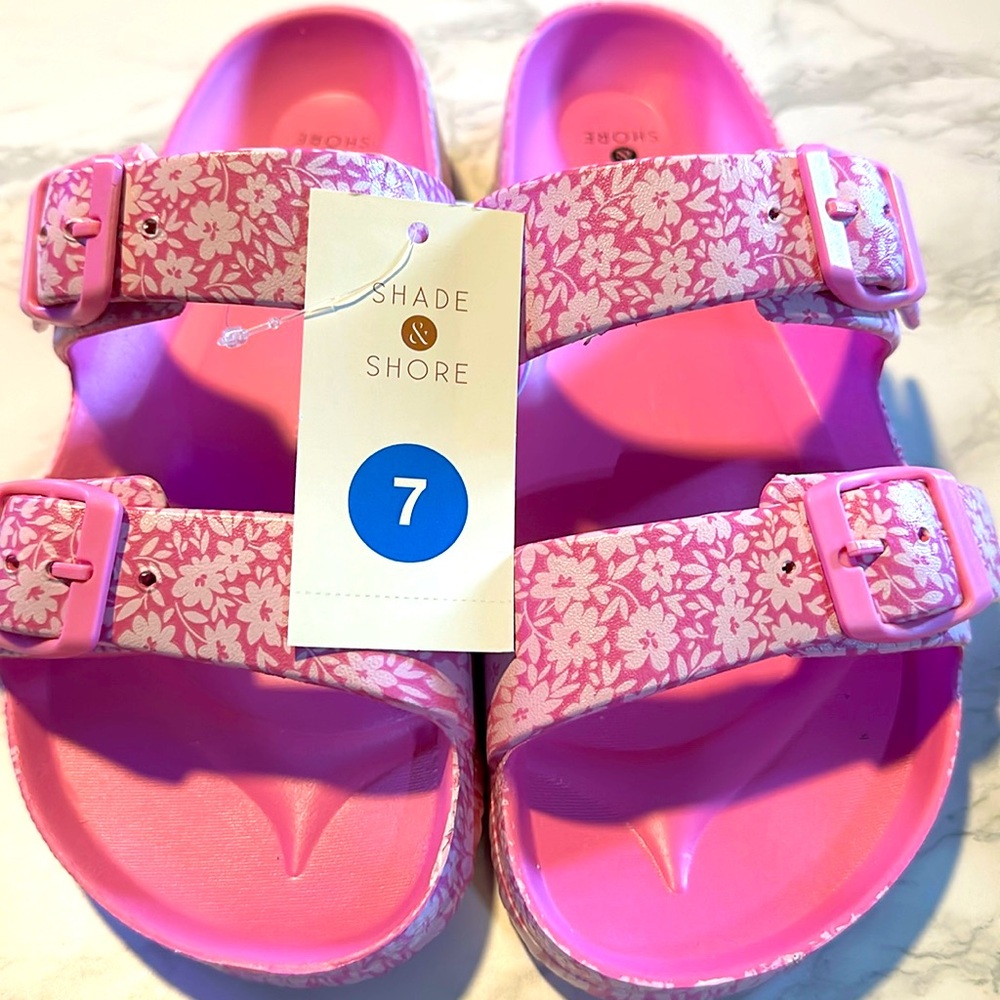 Shade & Shore pink sandals women size 7